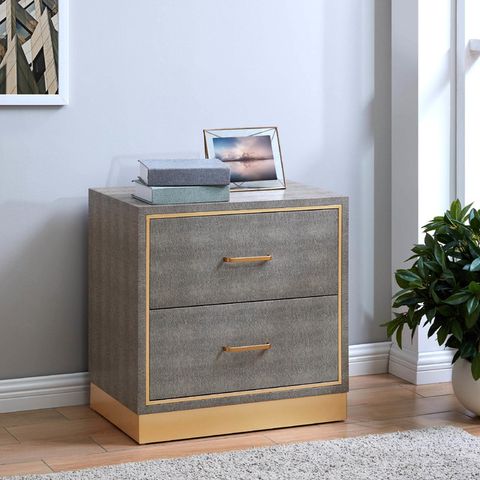 Edinburgh 2-Drawer Faux Shagreen End Table - Contemporary - Side Tables And End Tables - By ... pertaining to Choosing the Perfect Black Faux Shagreen End Table for Your Home